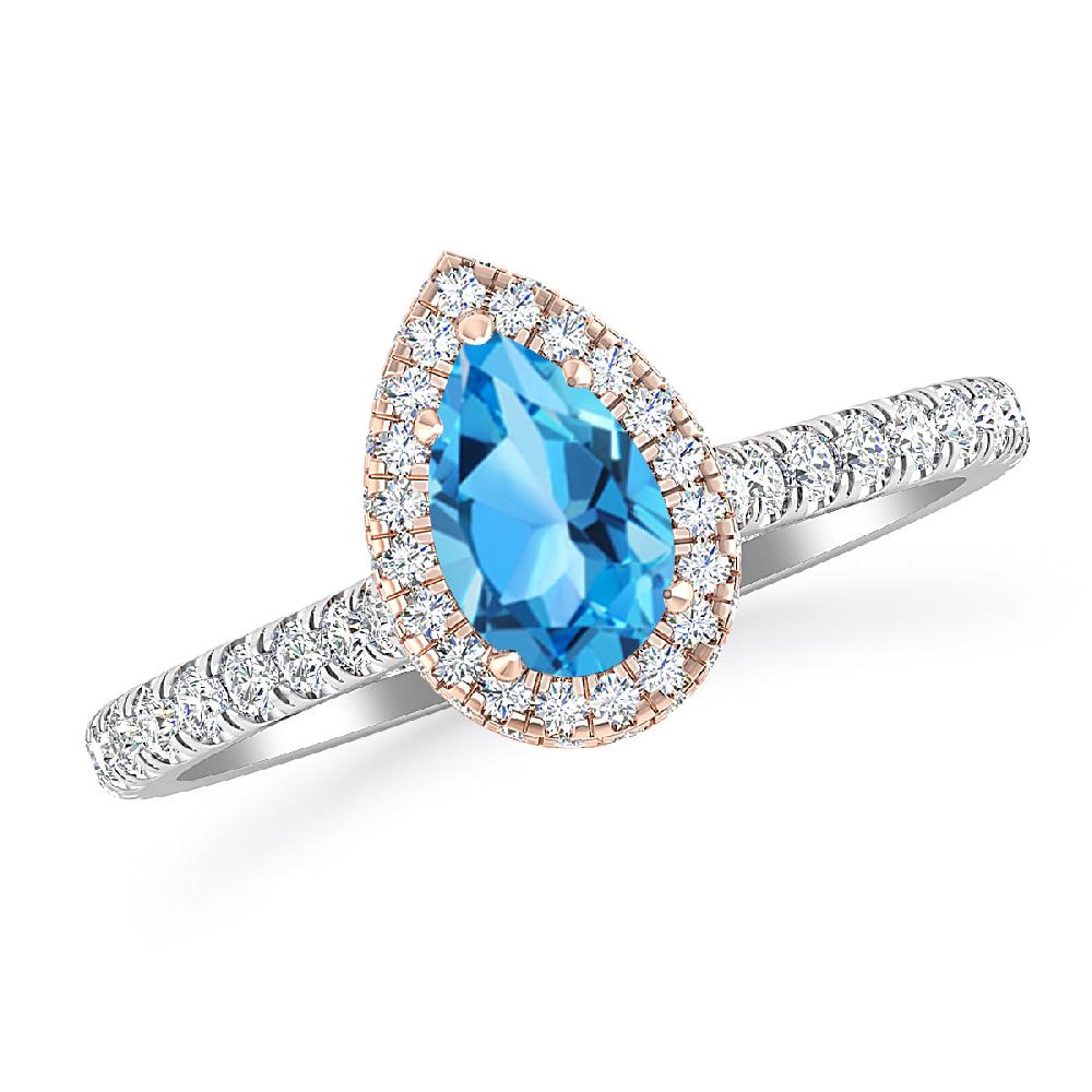 White Gold - Blue Topaz