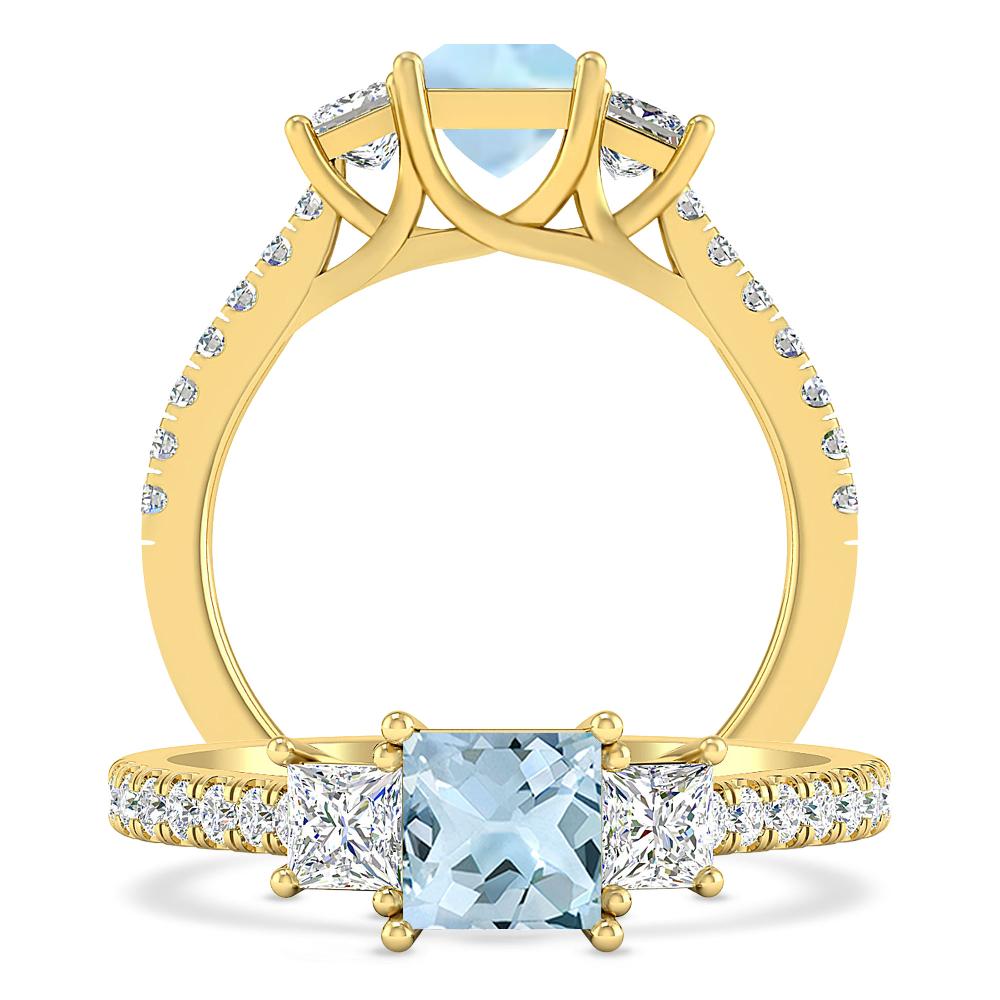 Yellow Gold - Aquamarine