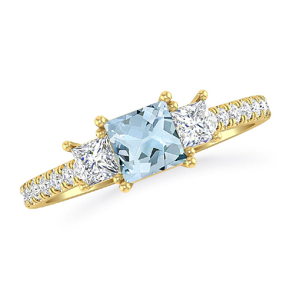 Yellow Gold - Aquamarine