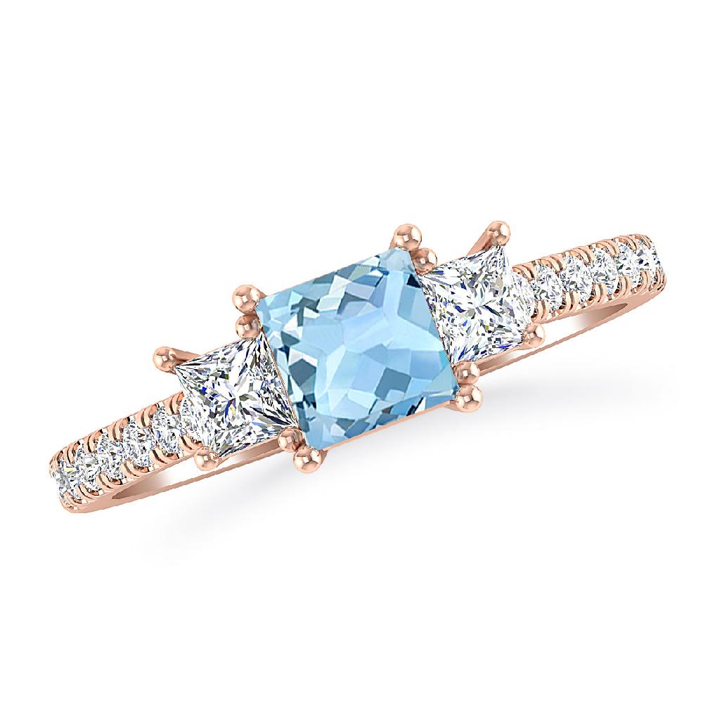 Rose Gold - Aquamarine