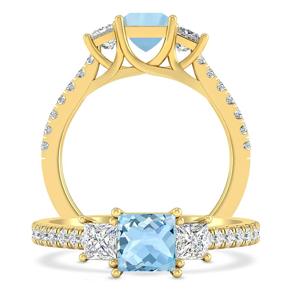 Yellow Gold - Aquamarine