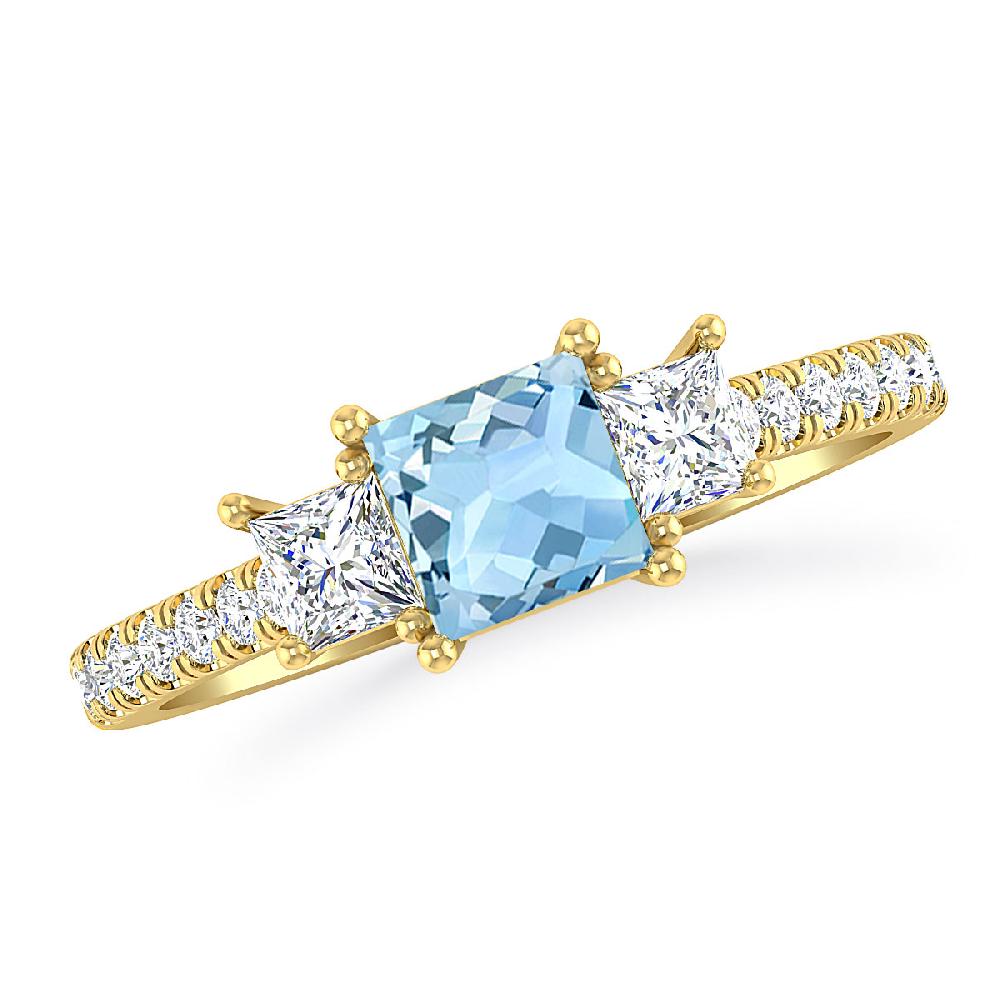 Yellow Gold - Aquamarine