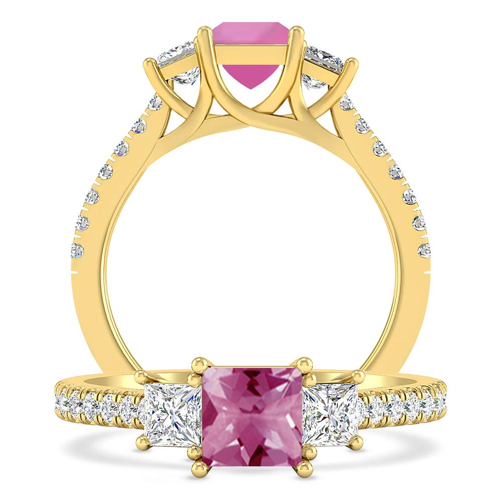 Yellow Gold - Pink Tourmaline