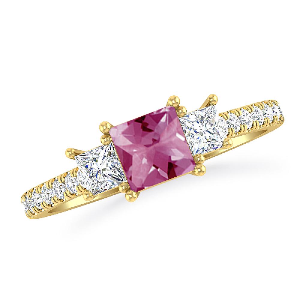 Yellow Gold - Pink Tourmaline