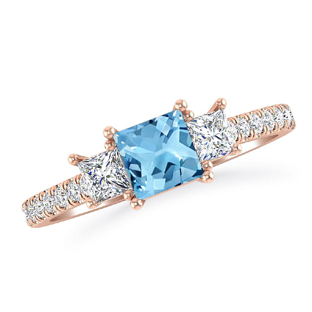 Rose Gold - Blue Topaz