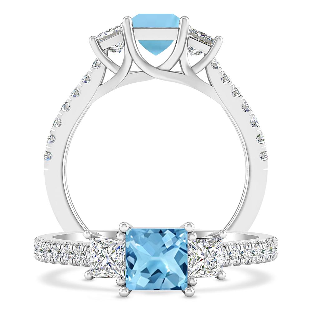 White Gold - Blue Topaz