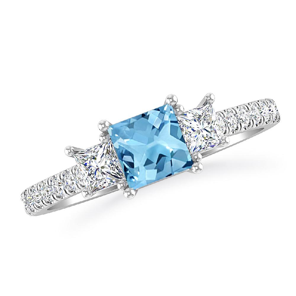 White Gold - Blue Topaz