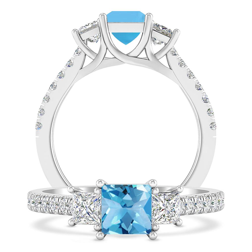 White Gold - Blue Topaz