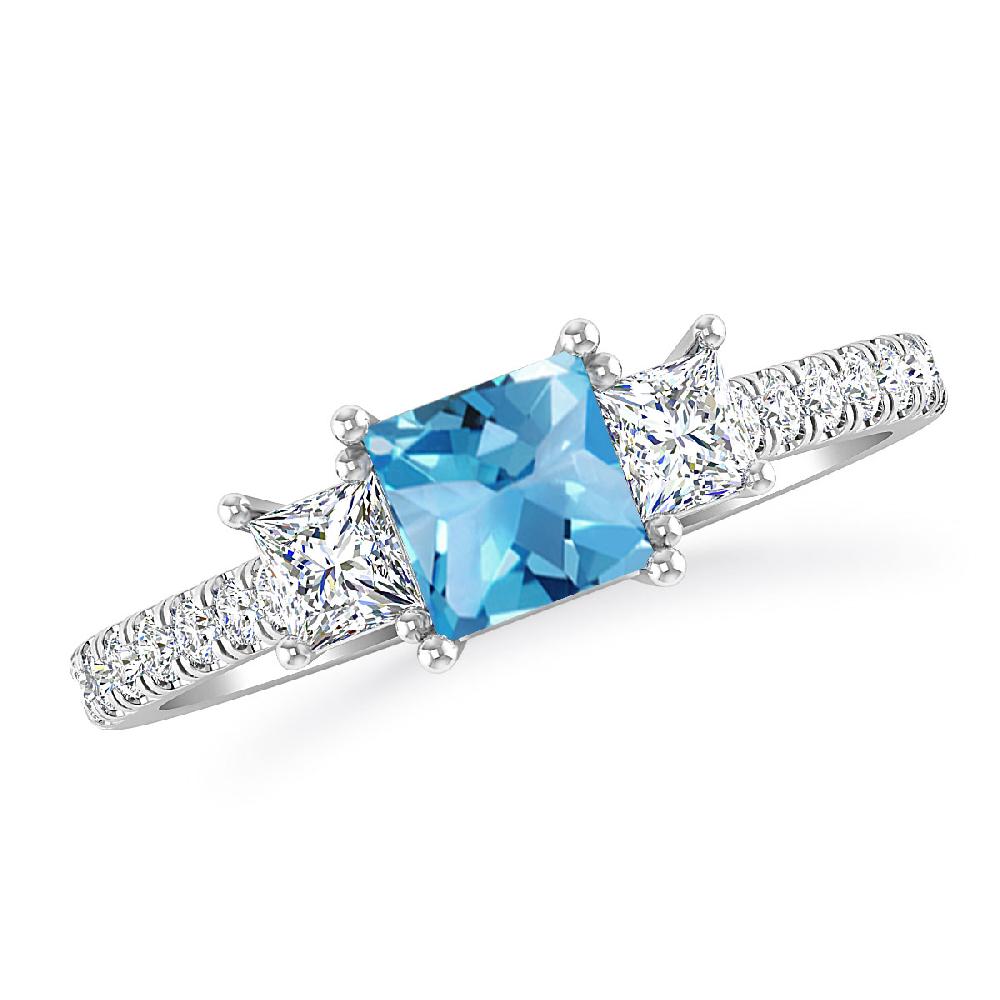 White Gold - Blue Topaz