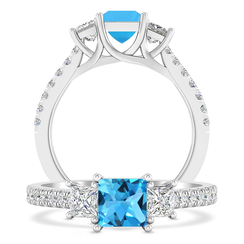 White Gold - Blue Topaz