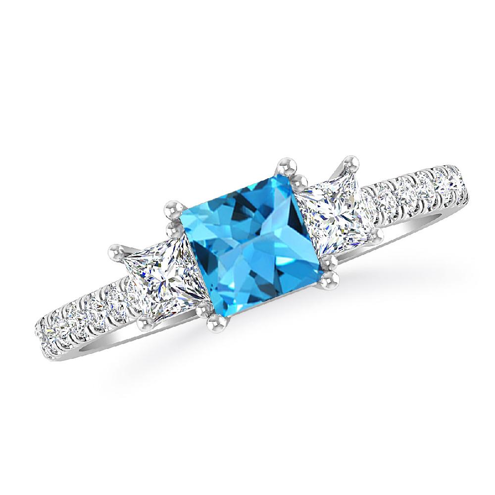 White Gold - Blue Topaz