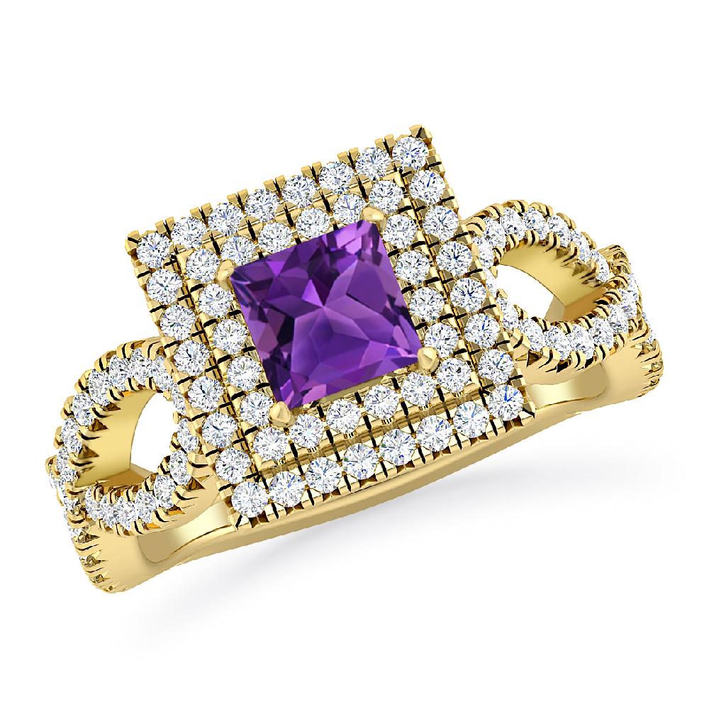 Yellow Gold - Amethyst