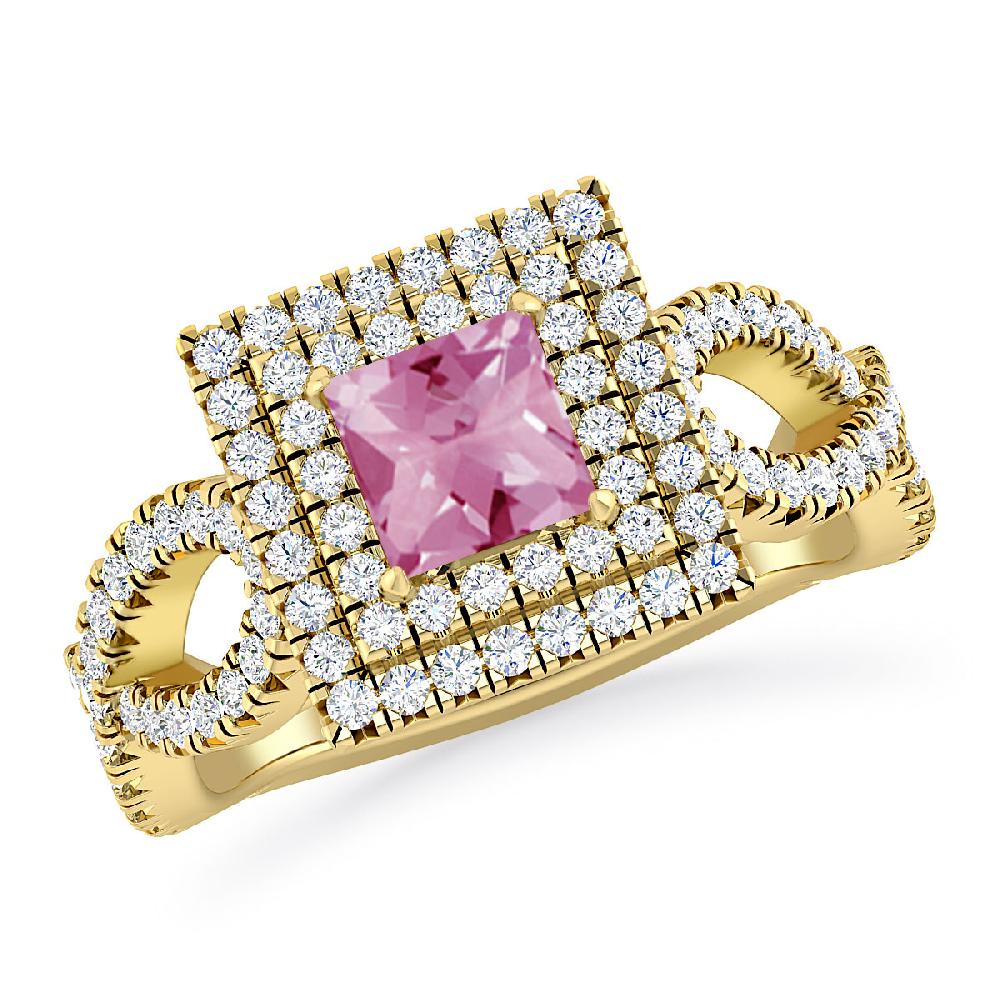 Yellow Gold - Pink Tourmaline