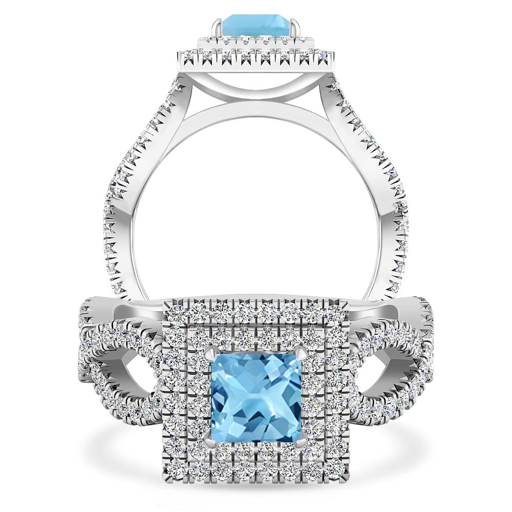 White Gold - Blue Topaz