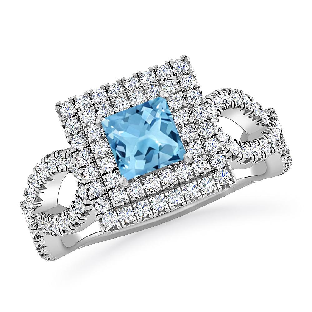 White Gold - Blue Topaz