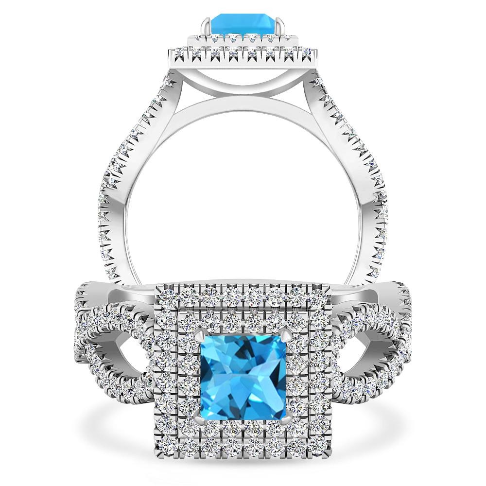 White Gold - Blue Topaz