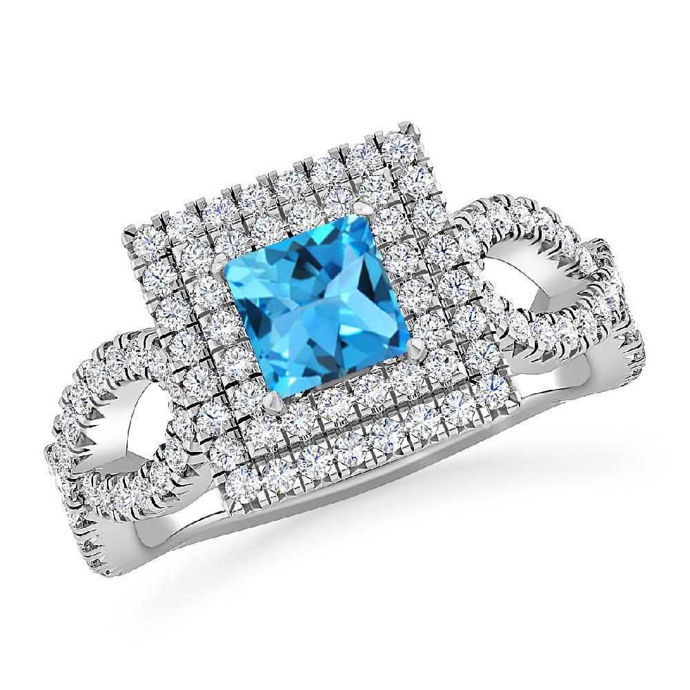 White Gold - Blue Topaz