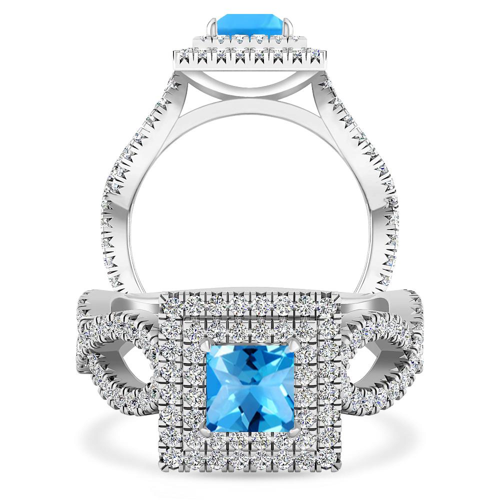 White Gold - Blue Topaz