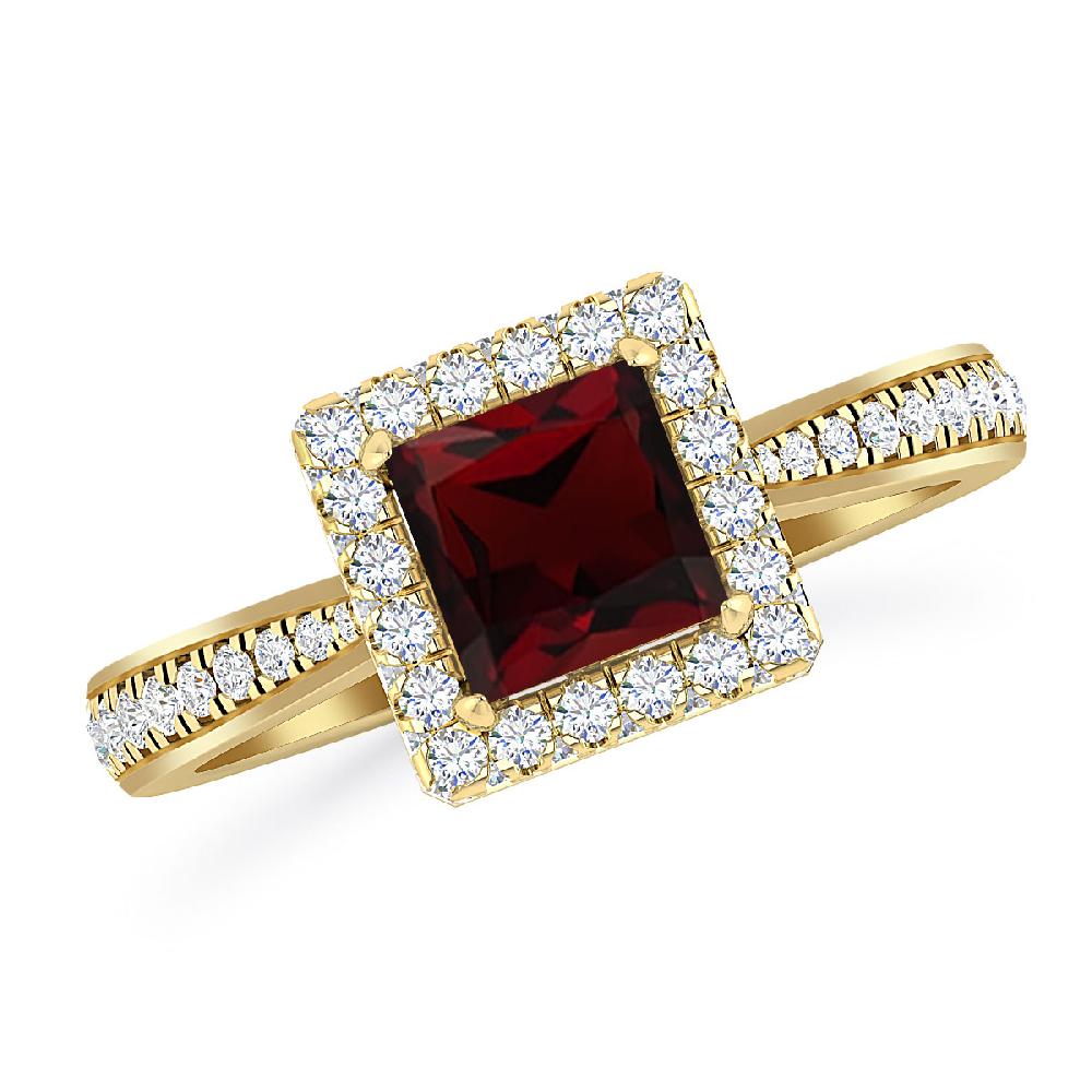 Yellow Gold - Garnet