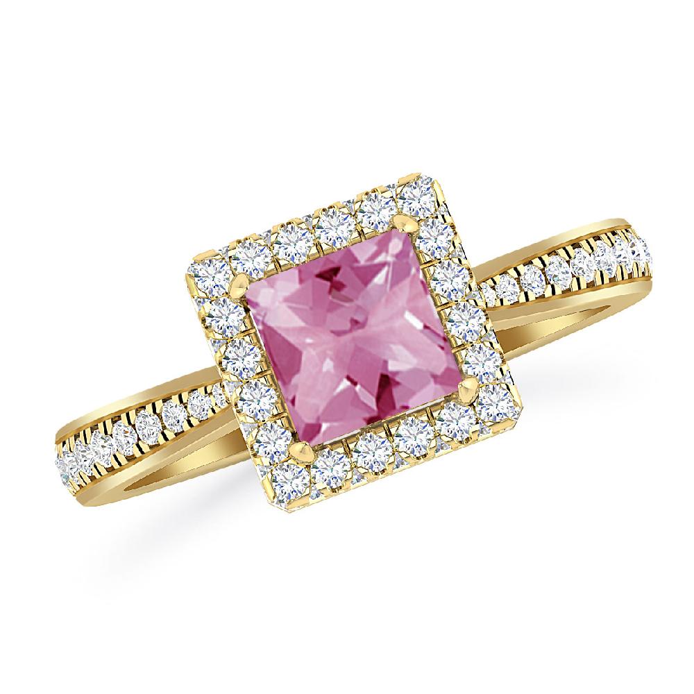 Yellow Gold - Pink Tourmaline