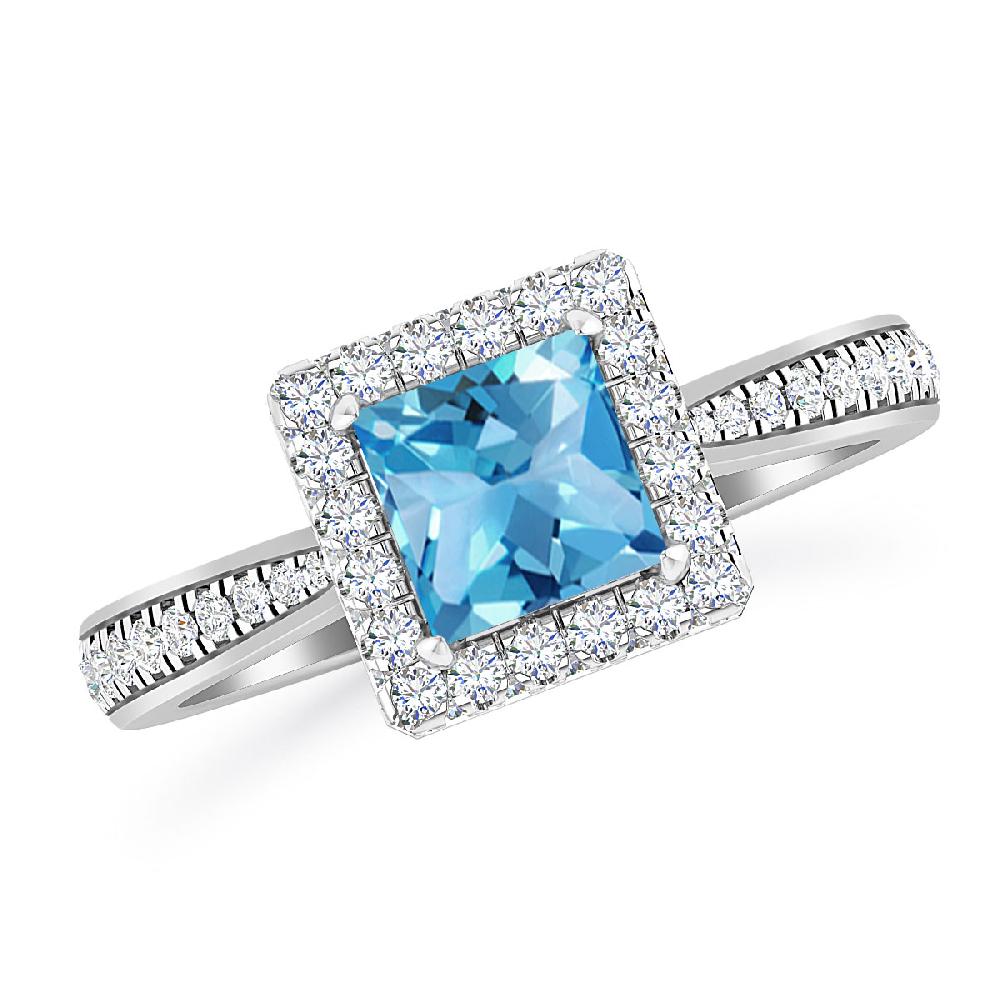 White Gold - Blue Topaz