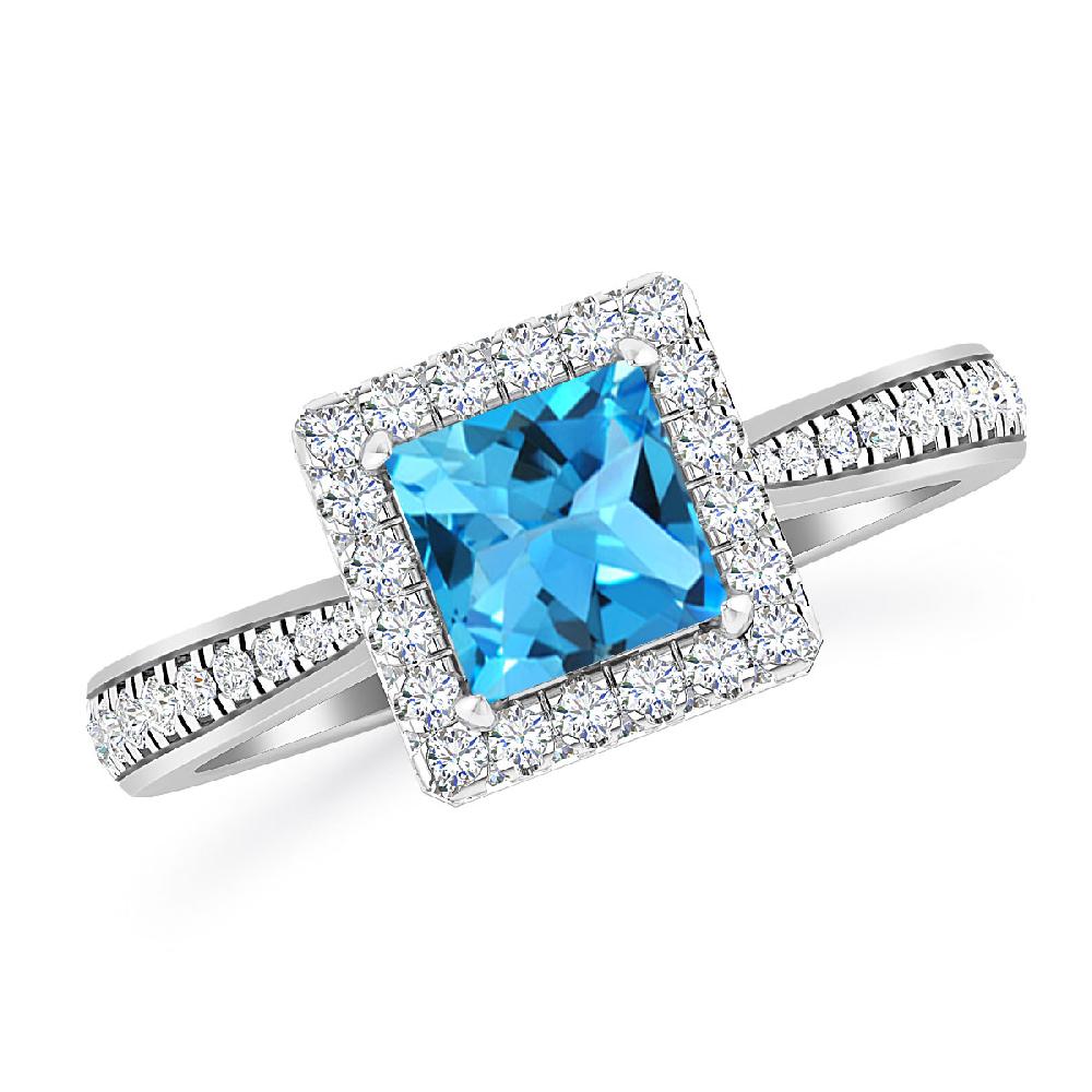 White Gold - Blue Topaz