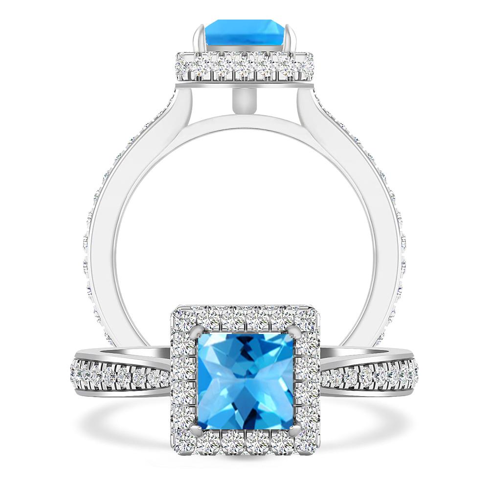 White Gold - Blue Topaz