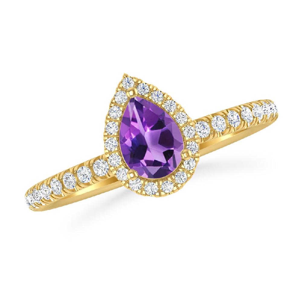 Yellow Gold - Amethyst