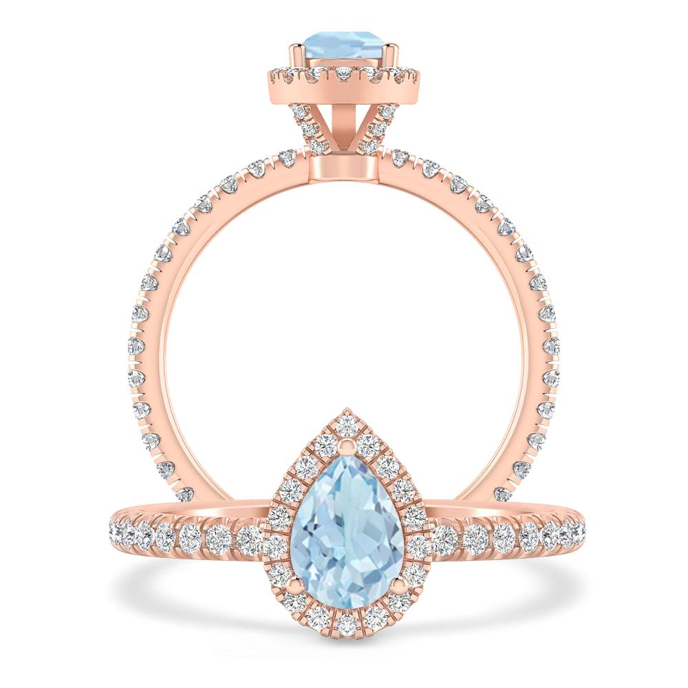 Rose Gold - Aquamarine