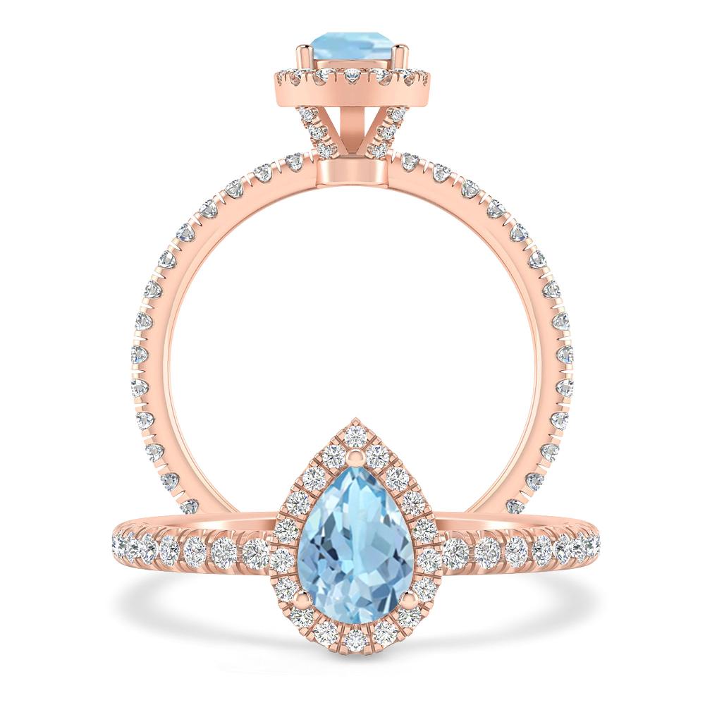 Rose Gold - Aquamarine