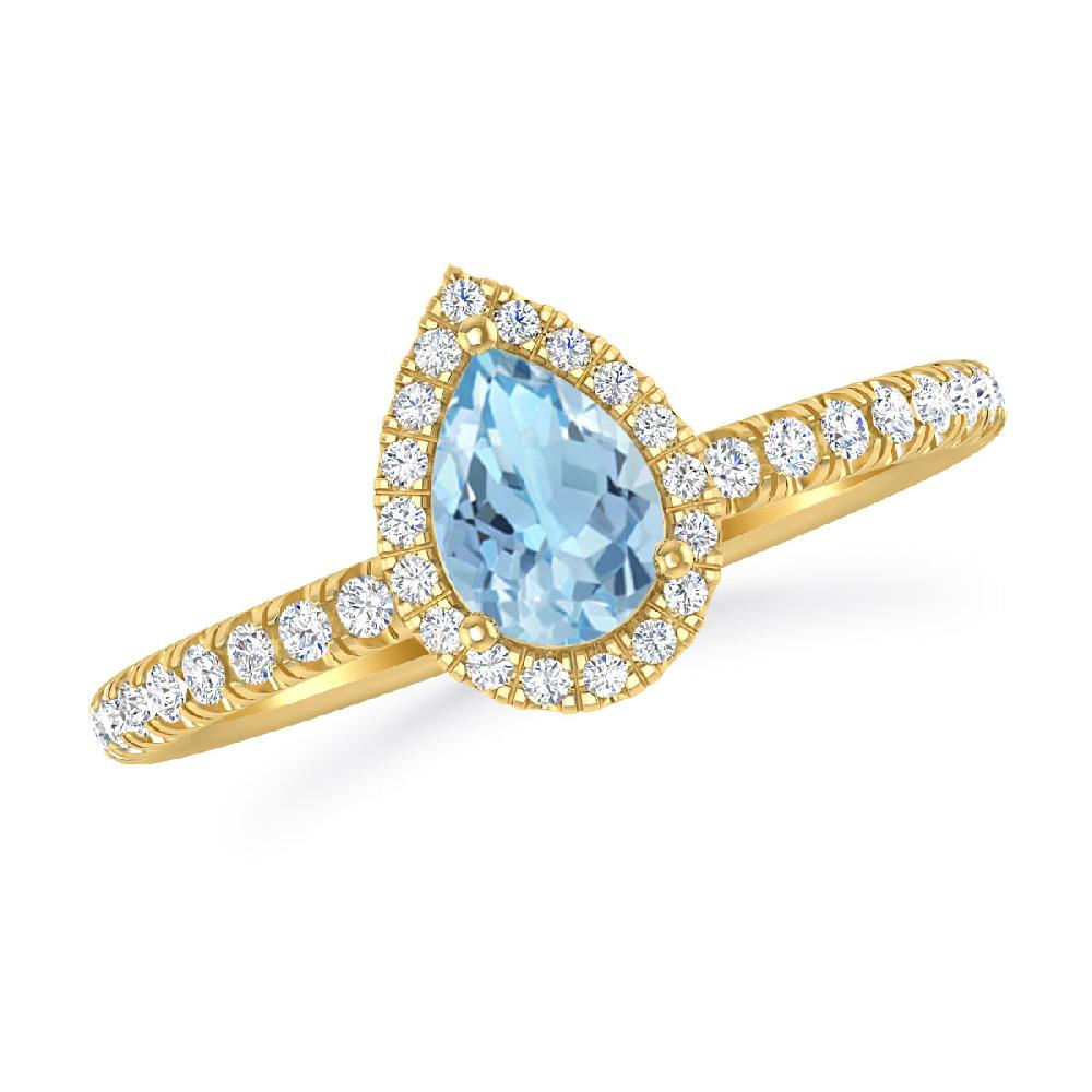 Yellow Gold - Aquamarine