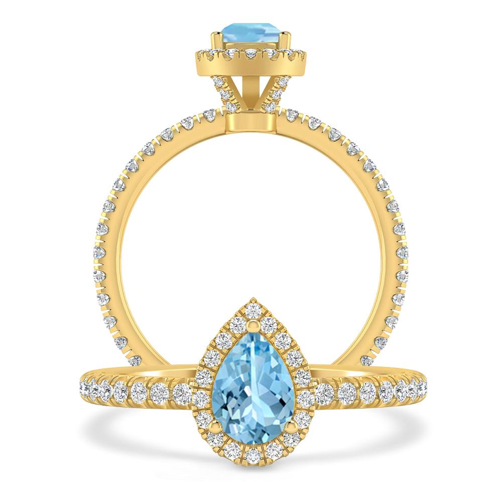 Yellow Gold - Aquamarine