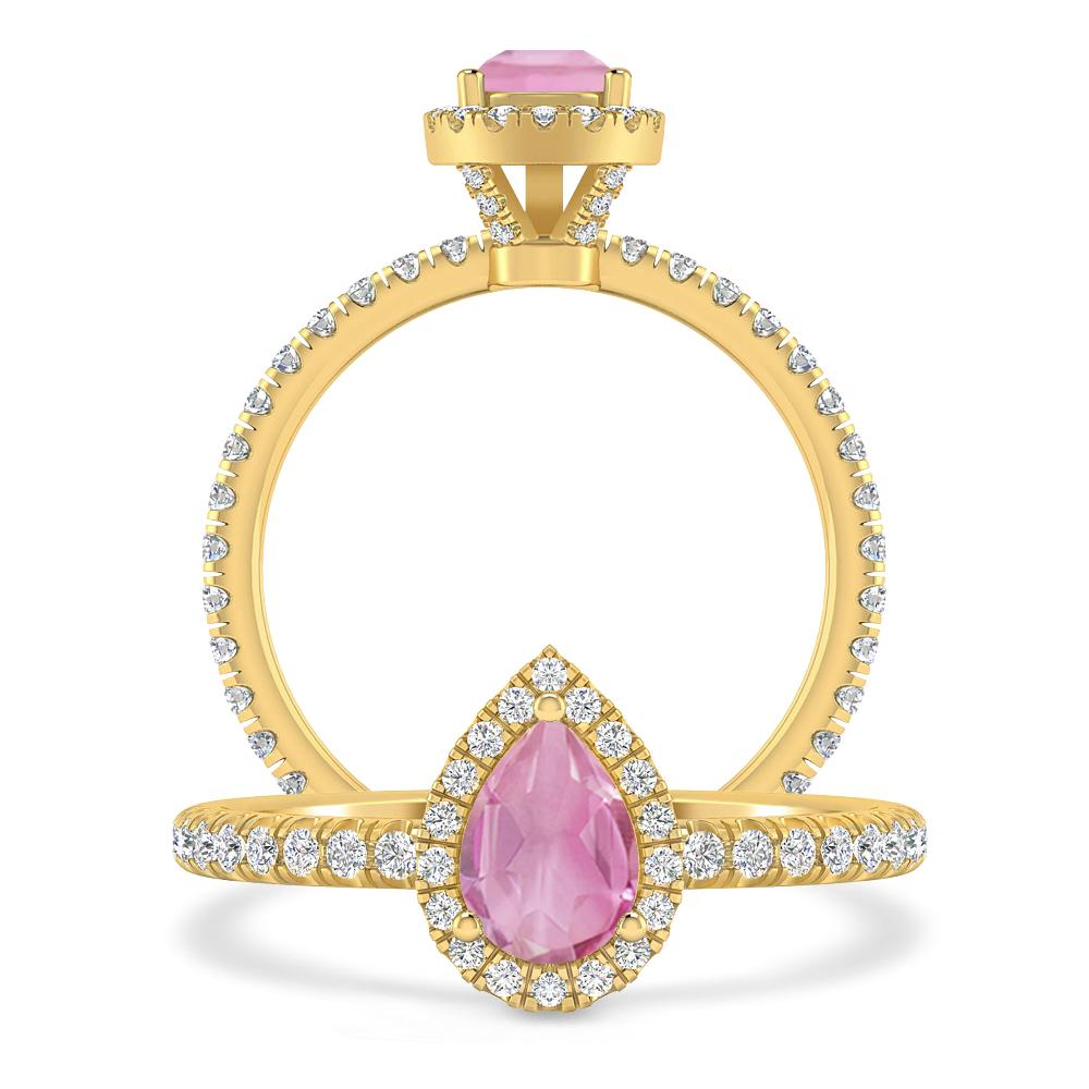 Yellow Gold - Pink Tourmaline