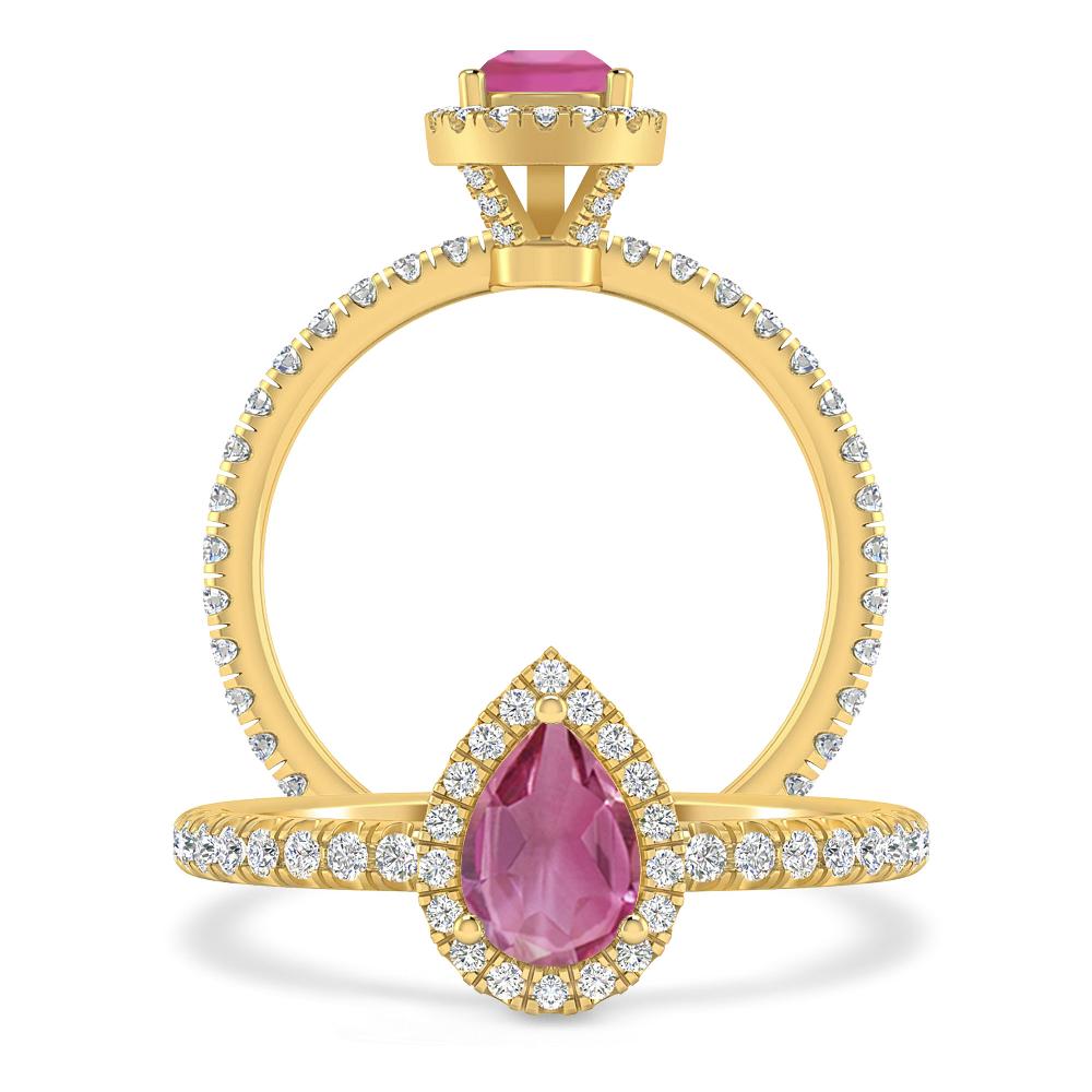 Yellow Gold - Pink Tourmaline