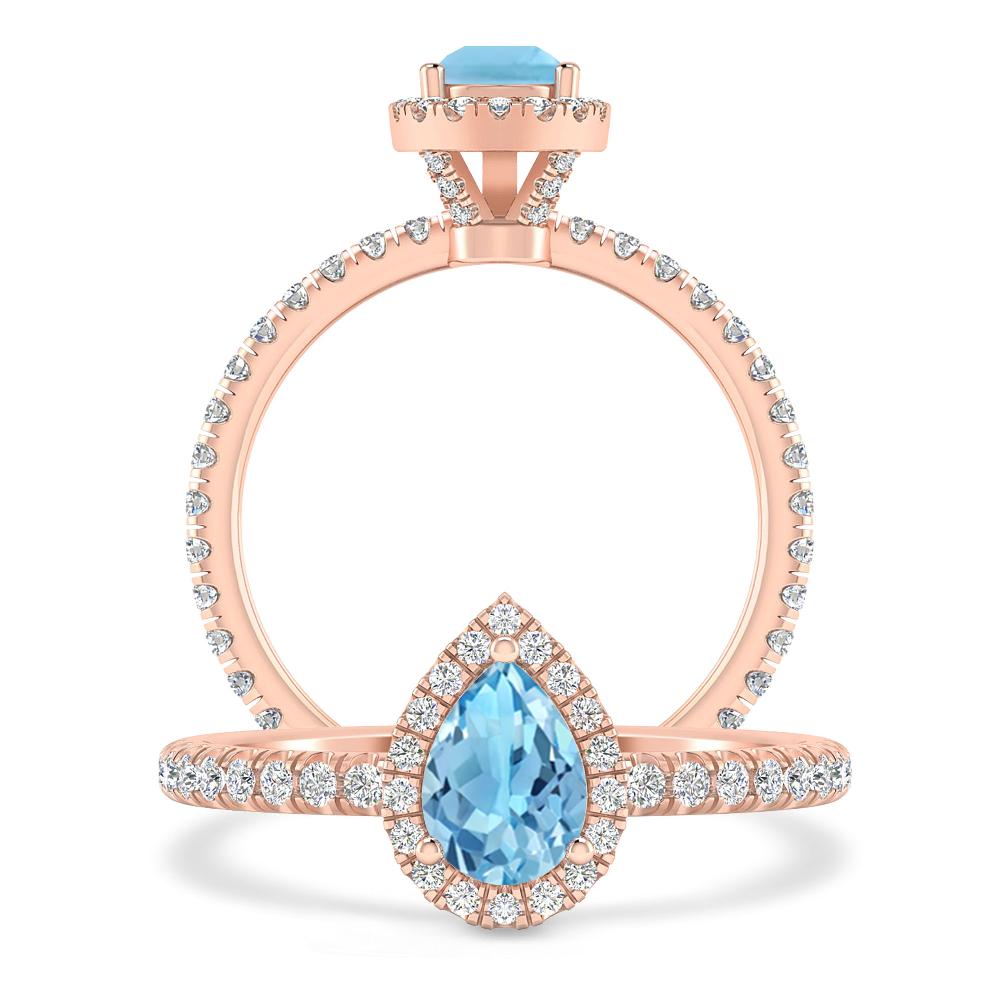 Rose Gold - Blue Topaz