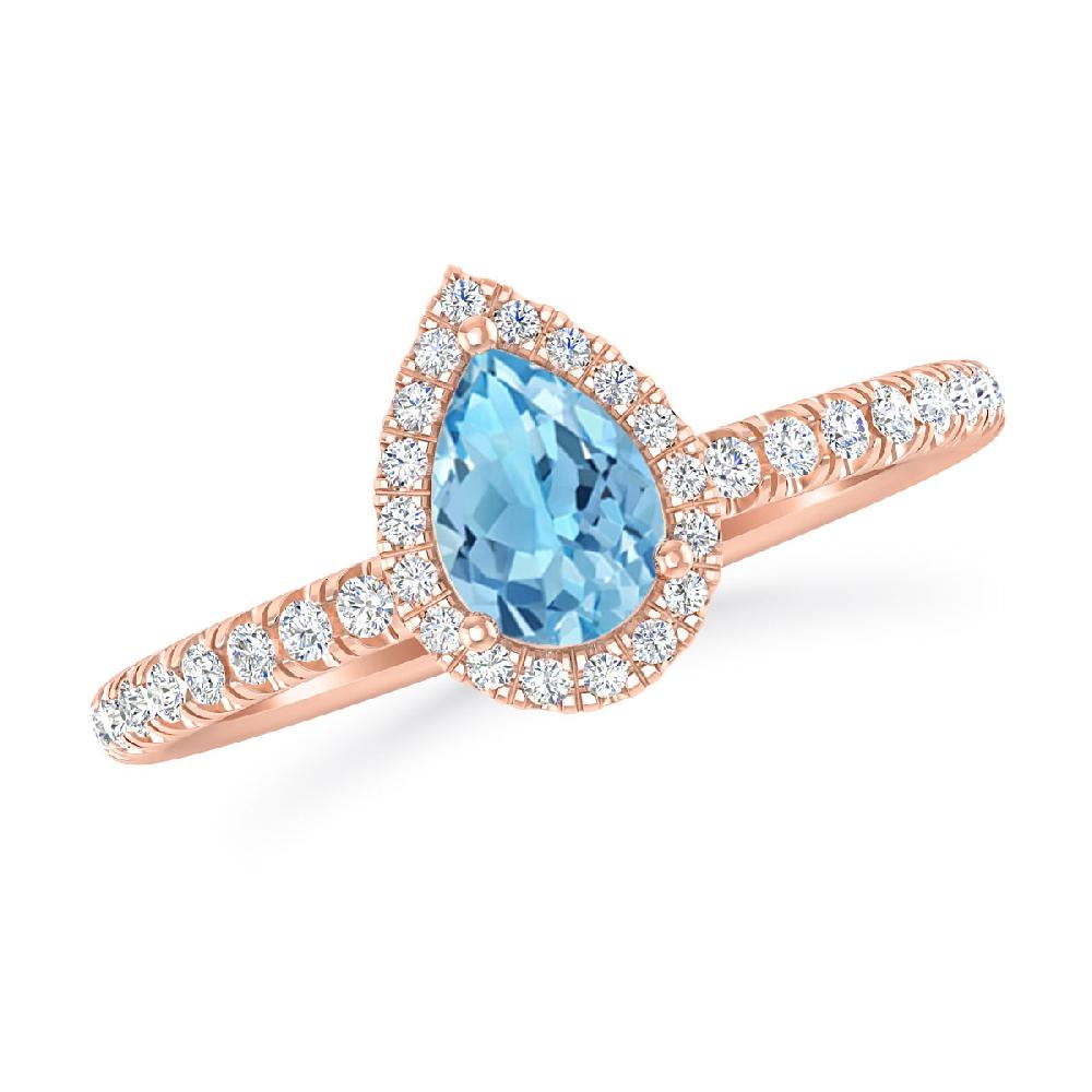 Rose Gold - Blue Topaz