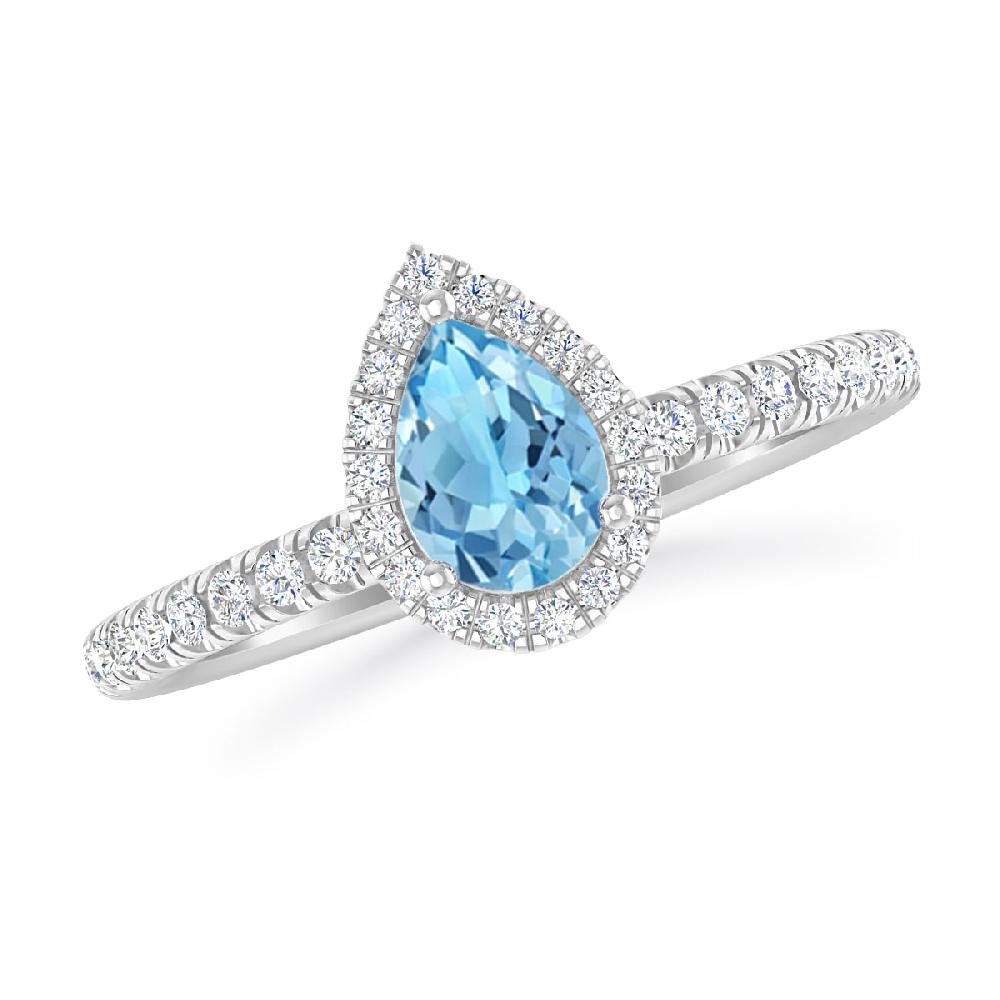 White Gold - Blue Topaz