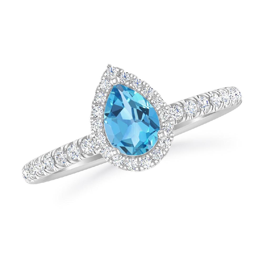 White Gold - Blue Topaz