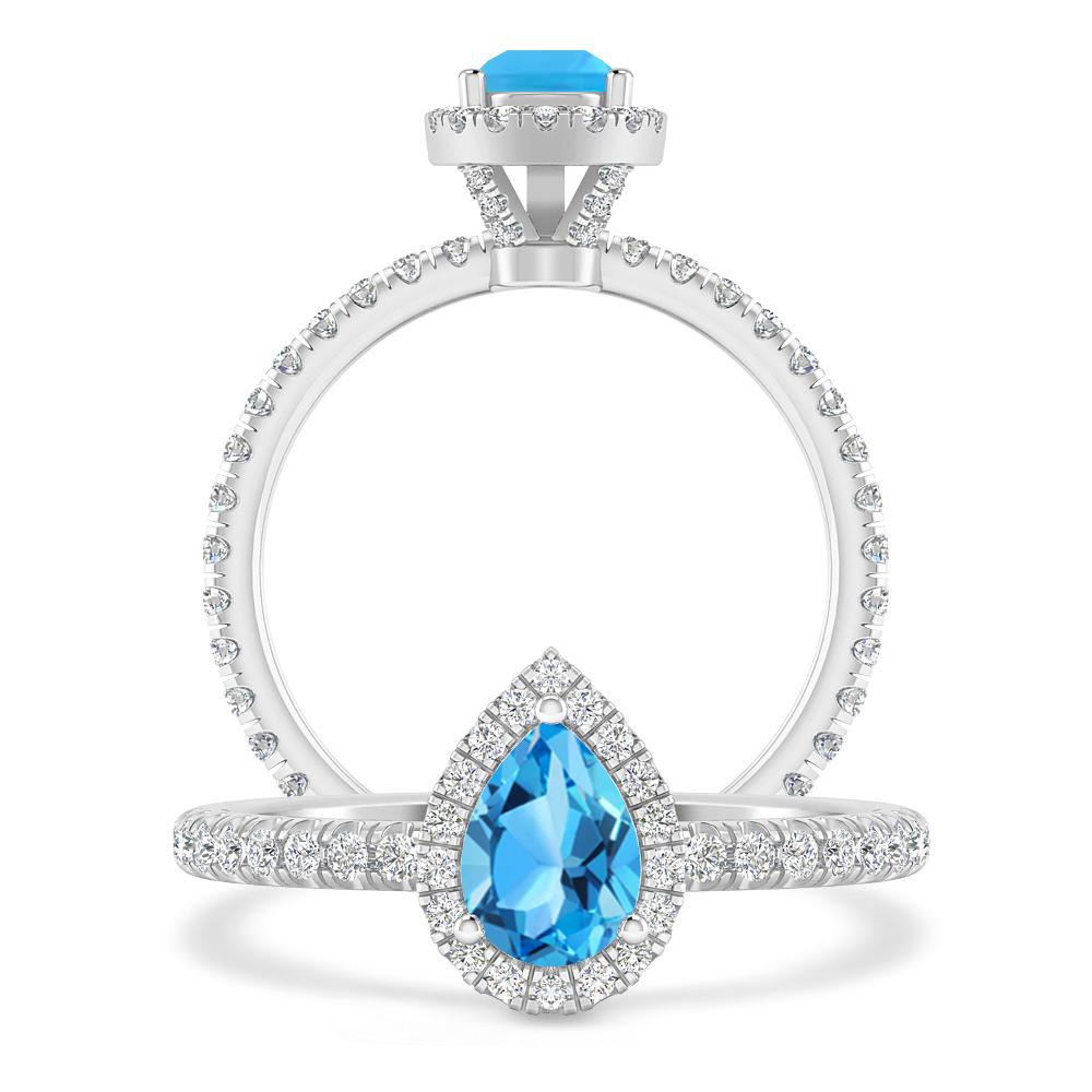 White Gold - Blue Topaz