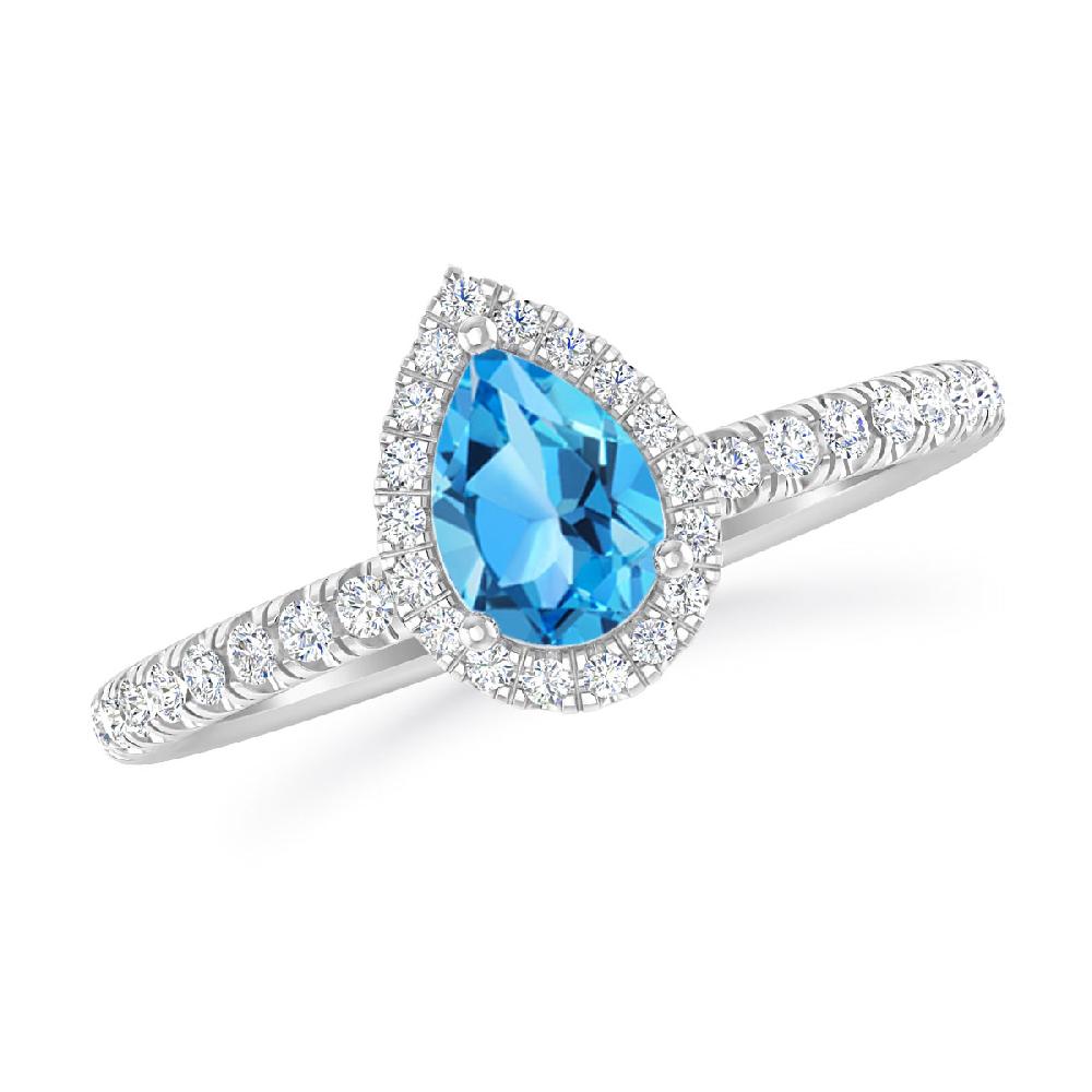 White Gold - Blue Topaz