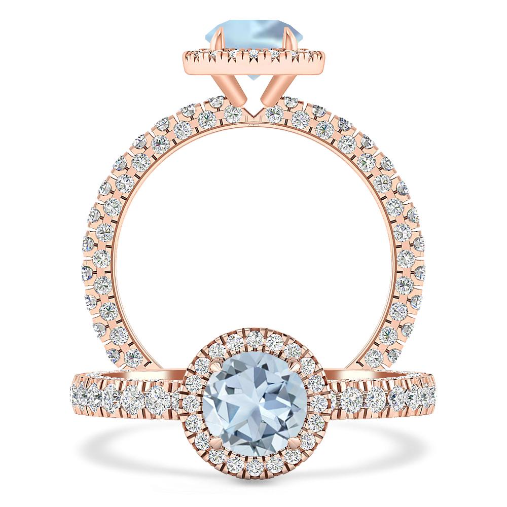 Rose Gold - Aquamarine