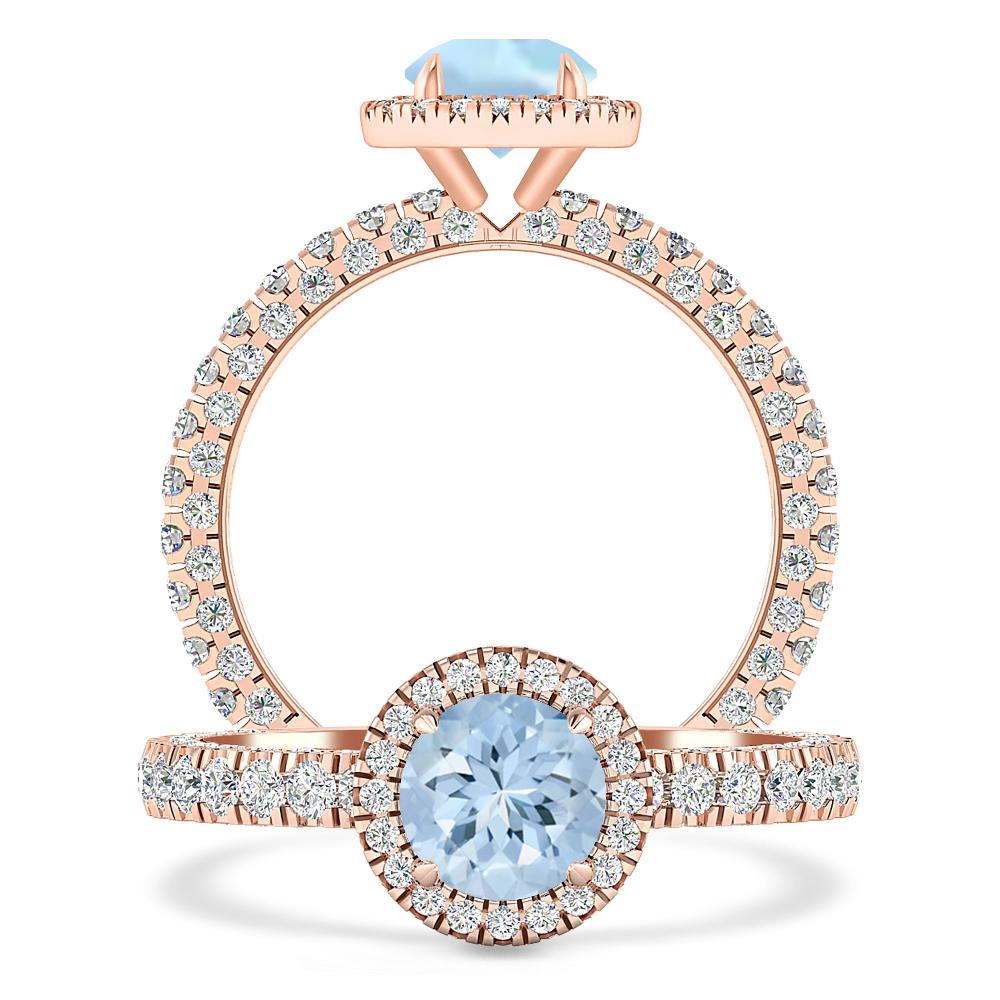 Rose Gold - Aquamarine