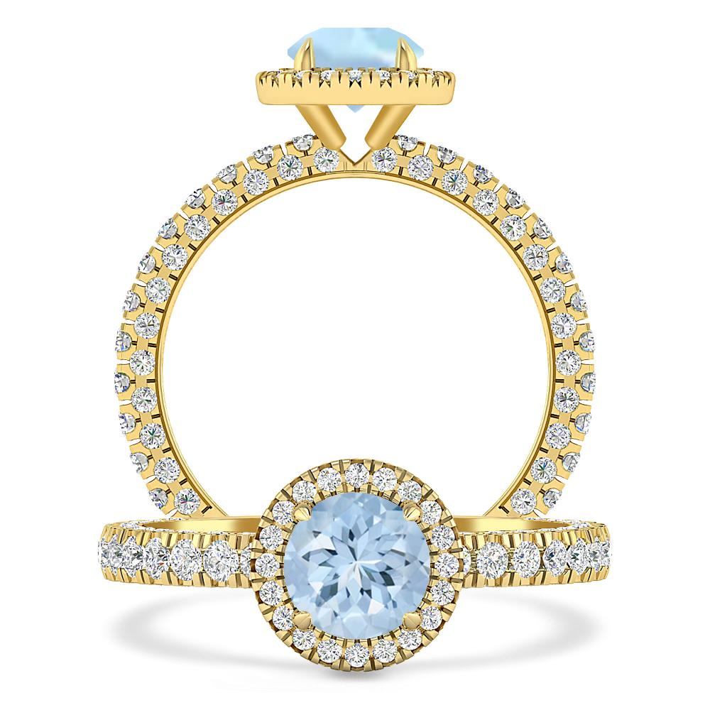 Yellow Gold - Aquamarine