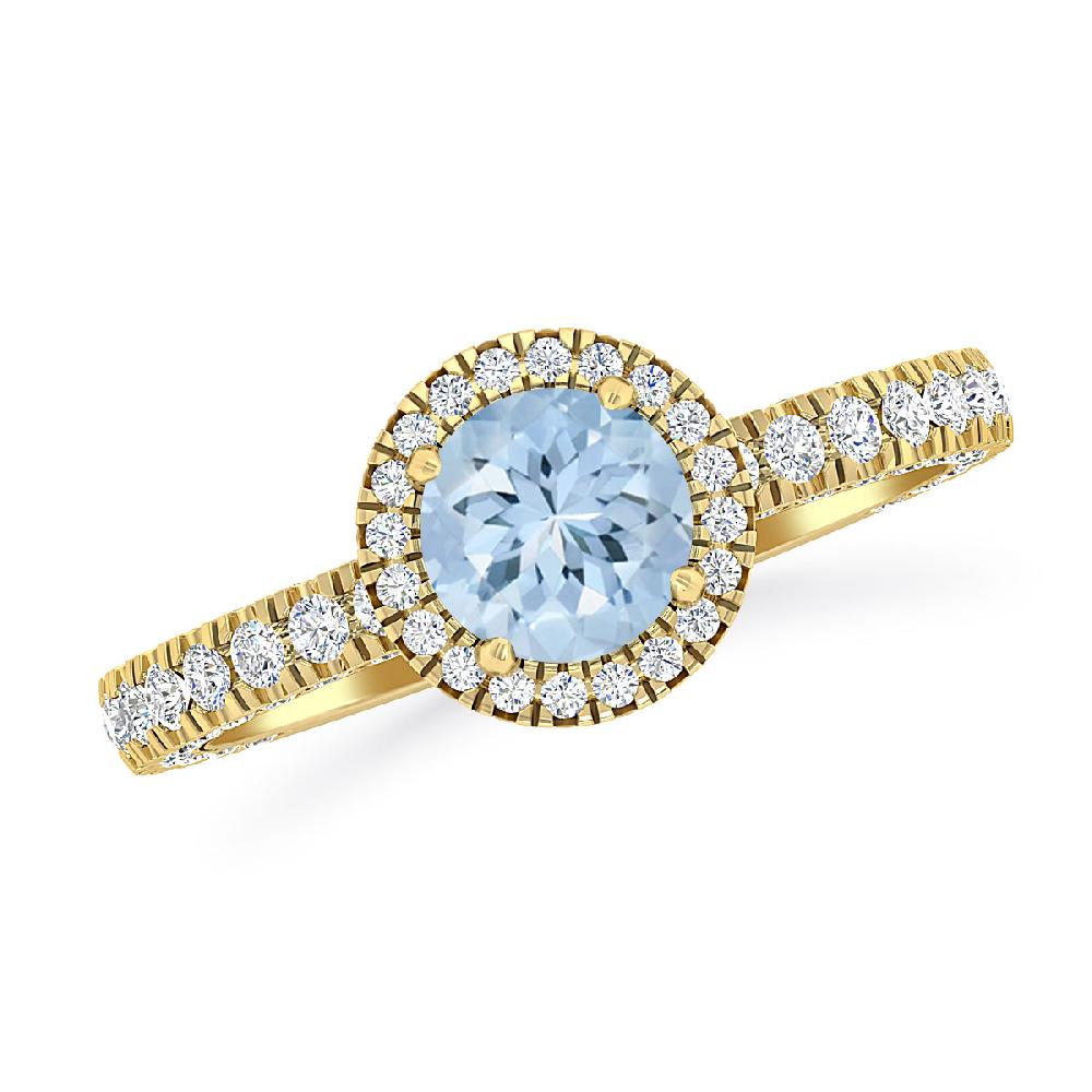 Yellow Gold - Aquamarine