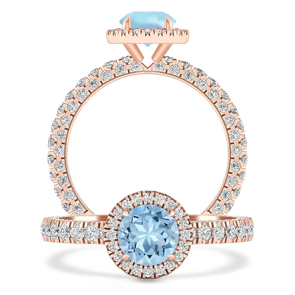 Rose Gold - Aquamarine