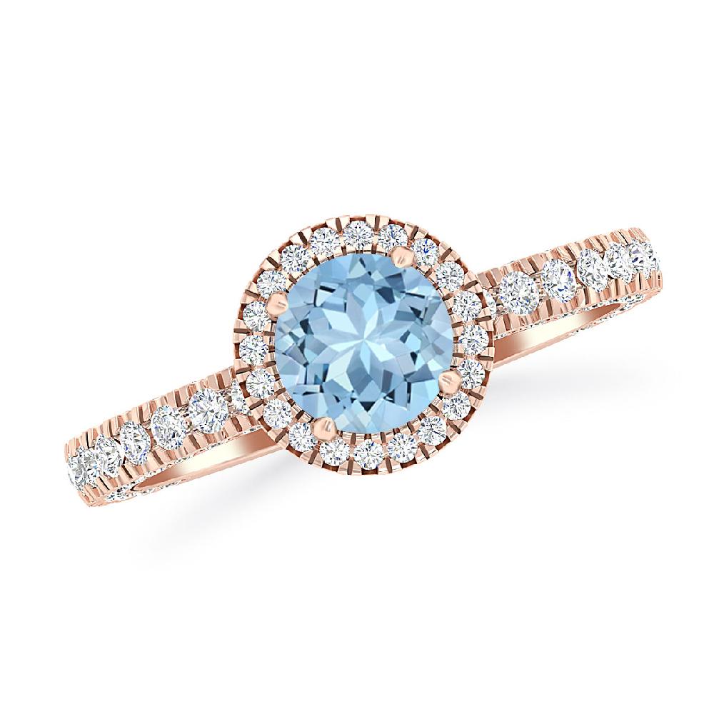 Rose Gold - Aquamarine