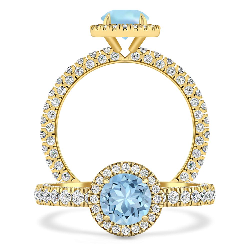 Yellow Gold - Aquamarine