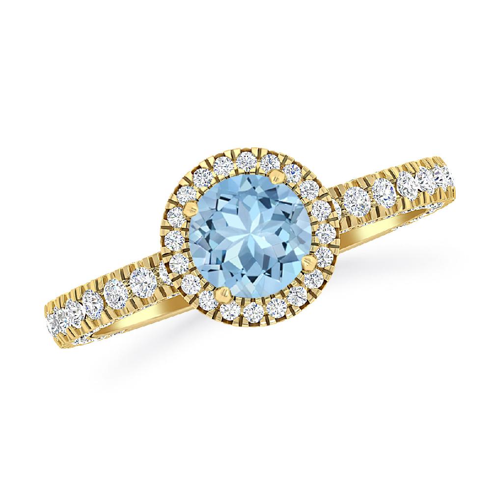 Yellow Gold - Aquamarine