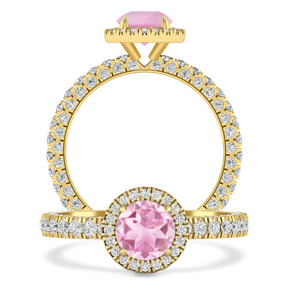 Yellow Gold - Pink Tourmaline