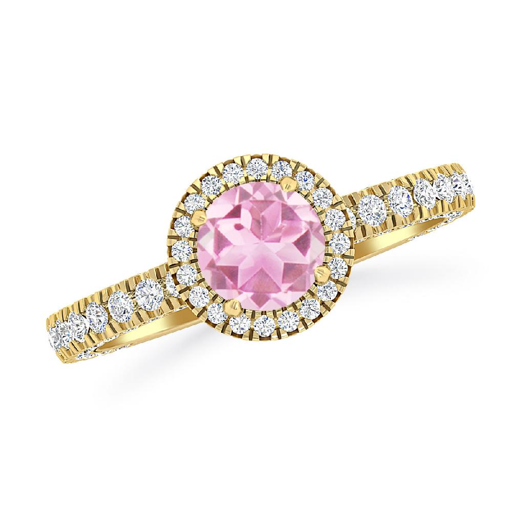 Yellow Gold - Pink Tourmaline